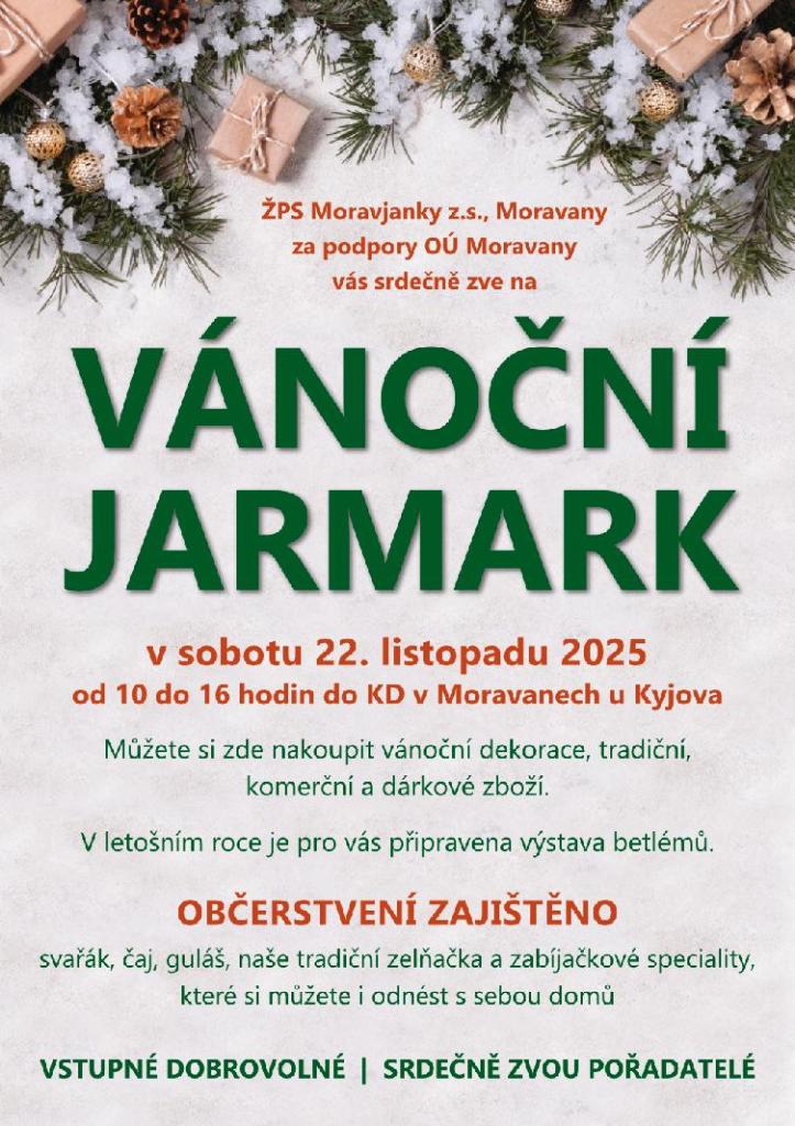 Vánoční Jarmar Moravany 2025